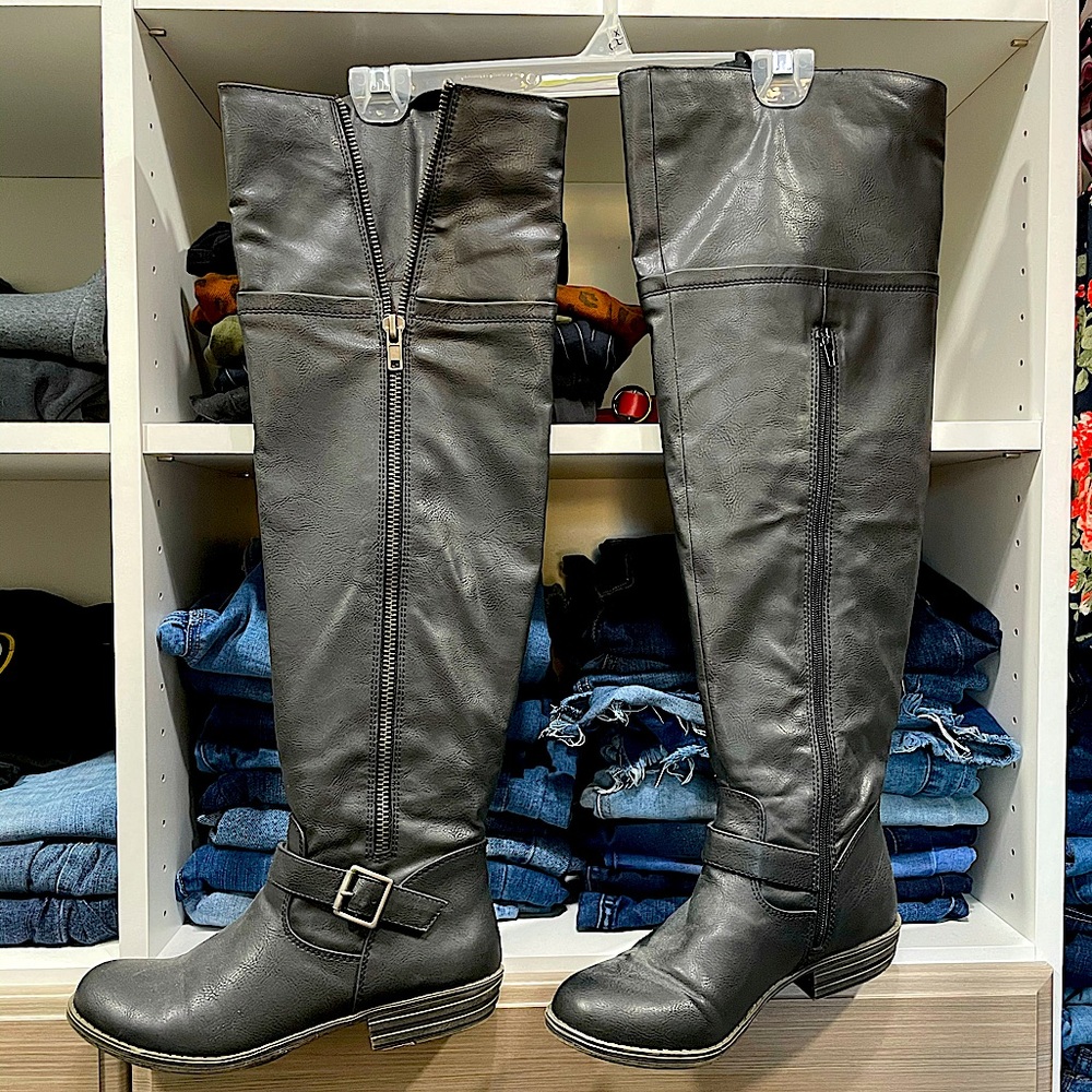 Black over-the-knee boots